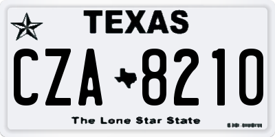 TX license plate CZA8210