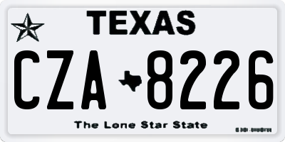 TX license plate CZA8226