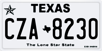 TX license plate CZA8230