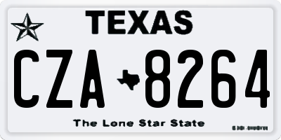 TX license plate CZA8264