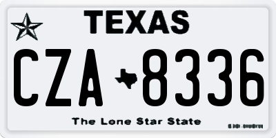 TX license plate CZA8336