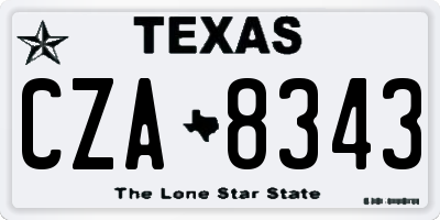 TX license plate CZA8343