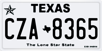 TX license plate CZA8365