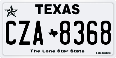 TX license plate CZA8368