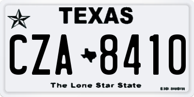TX license plate CZA8410