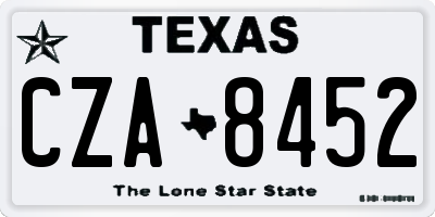 TX license plate CZA8452