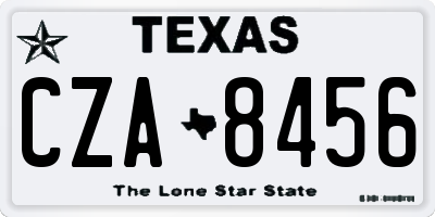 TX license plate CZA8456