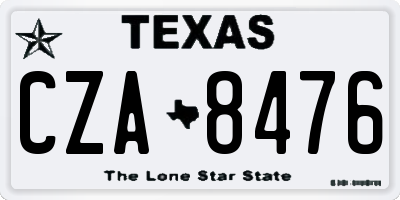 TX license plate CZA8476
