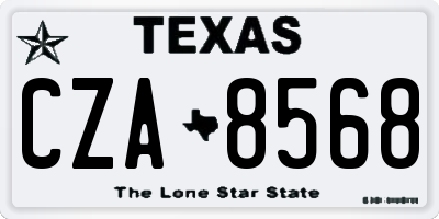 TX license plate CZA8568