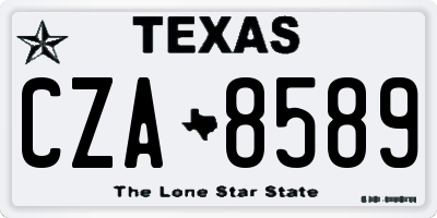 TX license plate CZA8589