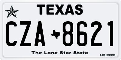 TX license plate CZA8621
