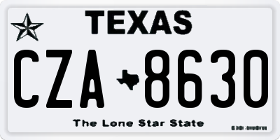 TX license plate CZA8630