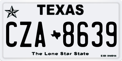 TX license plate CZA8639