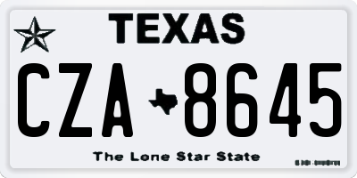 TX license plate CZA8645