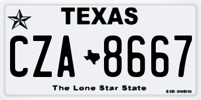 TX license plate CZA8667
