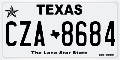 TX license plate CZA8684