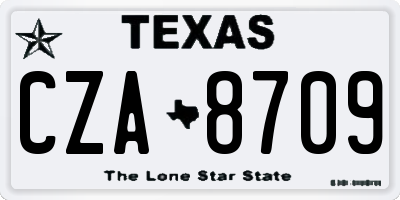 TX license plate CZA8709