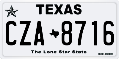 TX license plate CZA8716