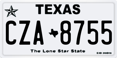 TX license plate CZA8755
