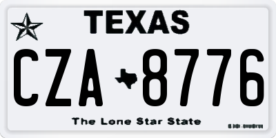 TX license plate CZA8776