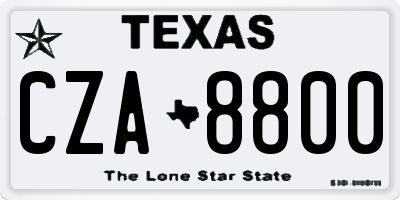 TX license plate CZA8800