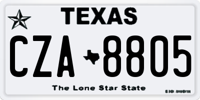 TX license plate CZA8805