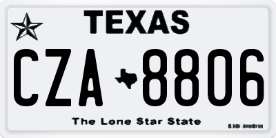TX license plate CZA8806