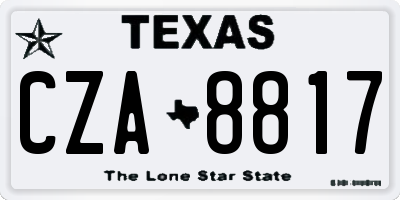 TX license plate CZA8817