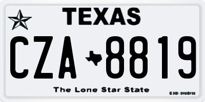 TX license plate CZA8819