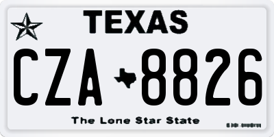 TX license plate CZA8826
