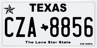 TX license plate CZA8856