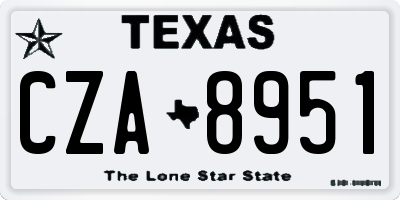 TX license plate CZA8951