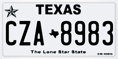 TX license plate CZA8983