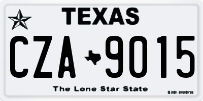 TX license plate CZA9015