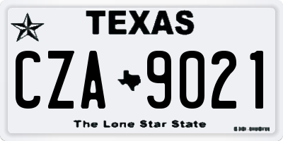 TX license plate CZA9021