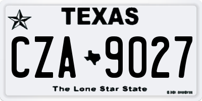 TX license plate CZA9027