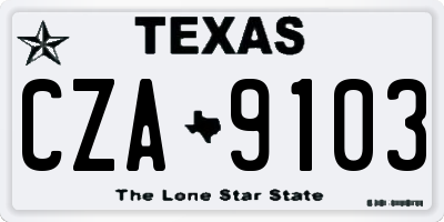 TX license plate CZA9103