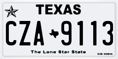 TX license plate CZA9113