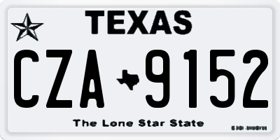 TX license plate CZA9152