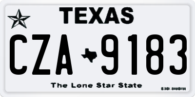 TX license plate CZA9183