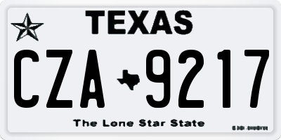 TX license plate CZA9217