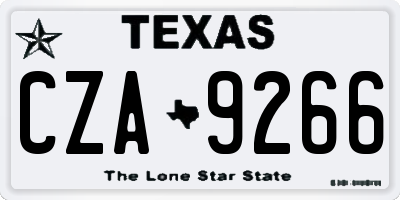TX license plate CZA9266