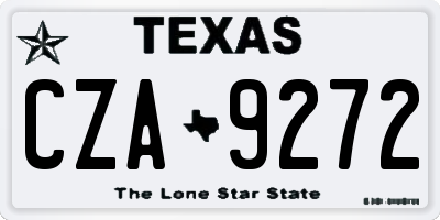 TX license plate CZA9272