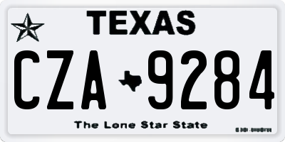TX license plate CZA9284