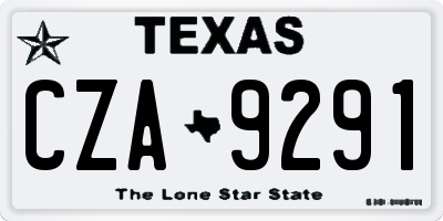 TX license plate CZA9291