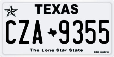 TX license plate CZA9355