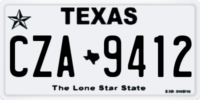 TX license plate CZA9412