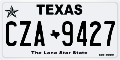 TX license plate CZA9427