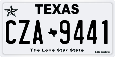TX license plate CZA9441