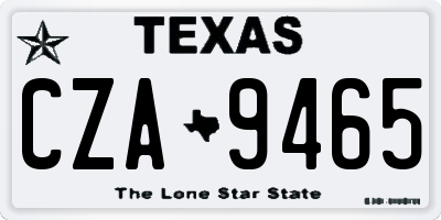 TX license plate CZA9465